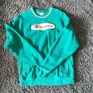 Vintage Champion Reverse Weave Teal Green Crewneck Sweatshirt Large